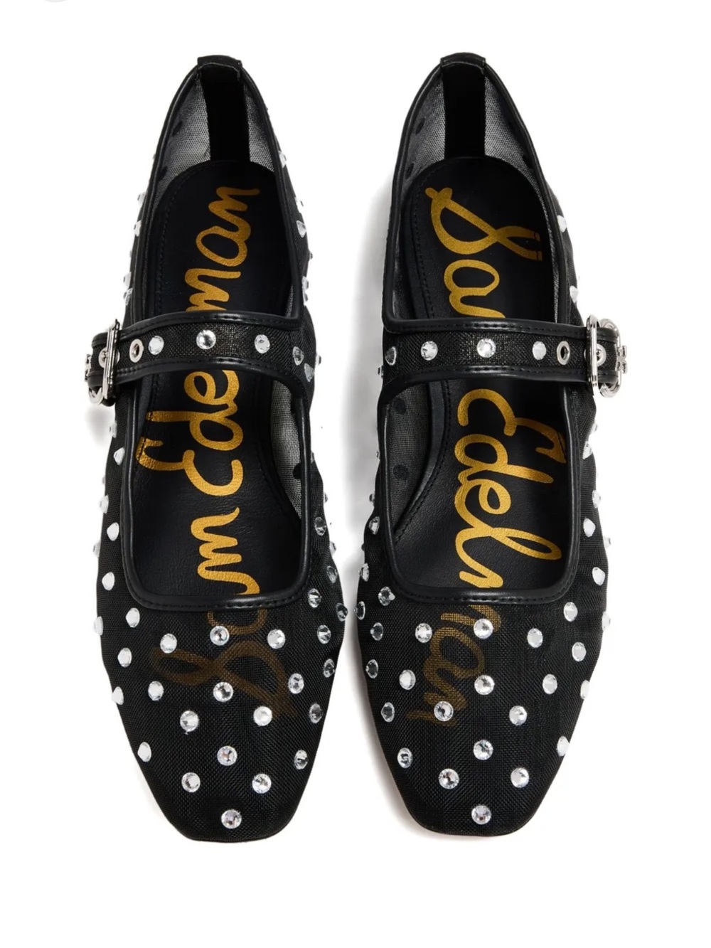 SAM EDELMAN Michaela Shine Mary Jane Flat - Black Mesh Sz 8